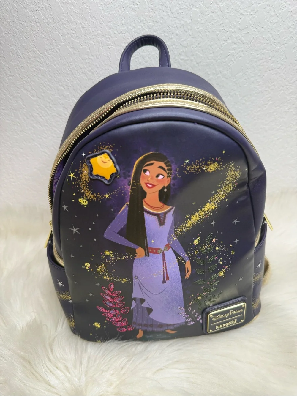 Loungefly Official Disney Parks Wish Asha and Star Mini Backpack